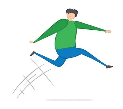 Vector illustration man jumping. Hand drawn. Ilustración de archivo