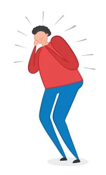 Vector illustration man shocked. Hand drawn. Stock Illustration