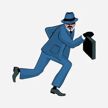 Vector illustration of a man with a suitcase. Pop art style illustration Stock Illustration