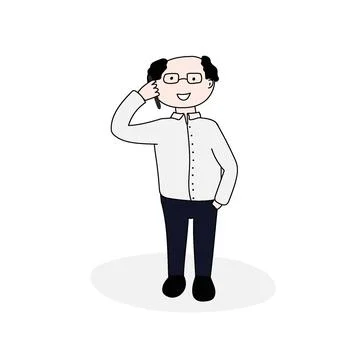 Vector illustration of a man talking on the phone Stock Illustration