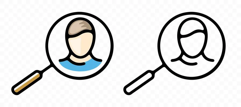 Vector Illustration of Man Under Magnifying Glass Focus 库存插图