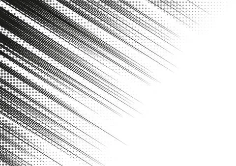 Vector illustration of manga effect with black and white diagonal speed lines. Stock Illustration