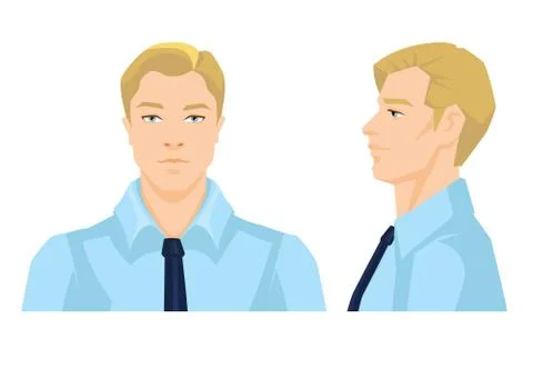 Vector illustration of man's face on white background. Stock Illustration