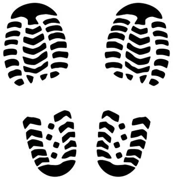 Vector illustration of man's foot prints Stock Illustration