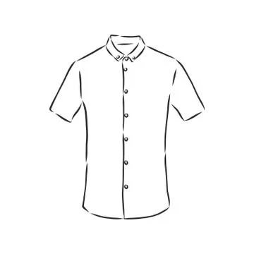 Vector illustration of man's shirt. Front . men's shirt, vector sketch illust Stock Illustration