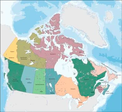 Vector illustration map of Canada Stock Illustration
