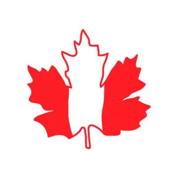 Vector illustration with maple leaf, Canada symbol Stock Illustration