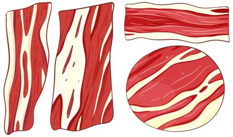 Vector Illustration of Marbled Meat Cuts Stock Illustration