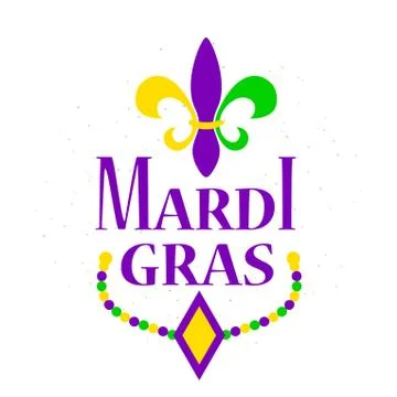 Vector illustration of Mardi Gras background with typography text Stock-Illustration