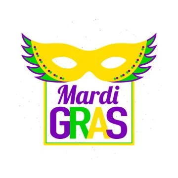 Vector illustration of Mardi Gras background with typography text 库存插图
