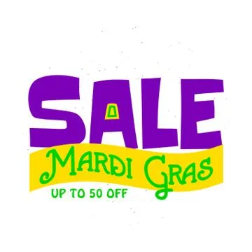 Vector illustration of Mardi Gras background with typography text Stock Illustration