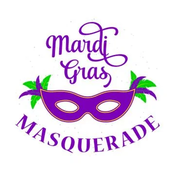 Vector illustration of Mardi Gras background with typography text Stock-Illustration