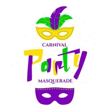 Vector illustration of Mardi Gras background with typography text Stockillustratie