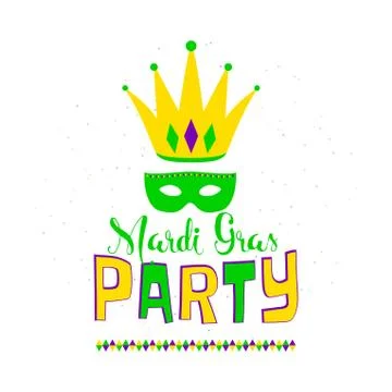Vector illustration of Mardi Gras background with typography text Stock-Illustration