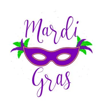 Vector illustration of Mardi Gras background with typography text Stock-Illustration