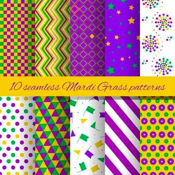 Vector illustration of Mardi Gras pattern backgrounds Stock Illustration
