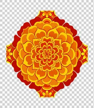 Vector illustration of marigold flower Isolated on a white background Stock Illustration