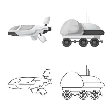 Vector illustration of mars and space icon. Collection of mars and planet vector Illustrazione stock
