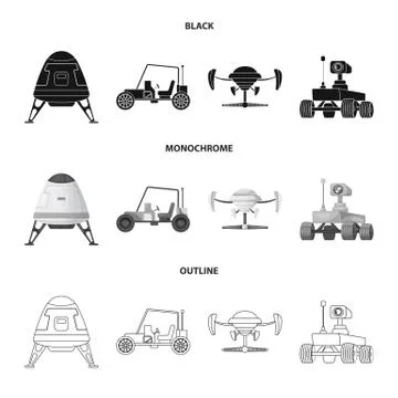 Vector illustration of mars and space icon. Set of mars and planet vector icon Stock Illustration