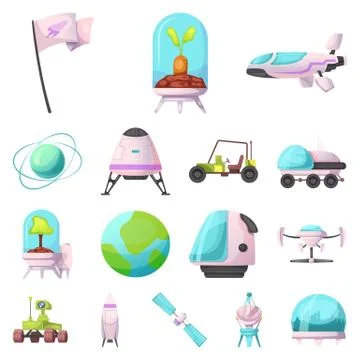 Vector illustration of mars and space icon. Collection of mars and planet stock Stock Illustration