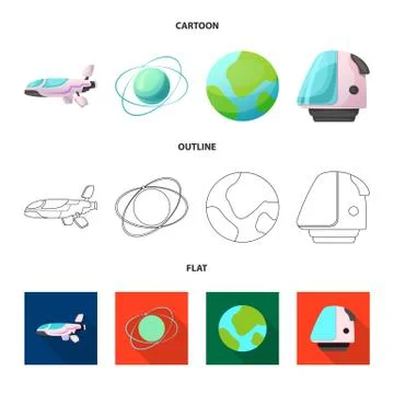 Vector illustration of mars and space icon. Set of mars and planet vector icon Stock Illustration