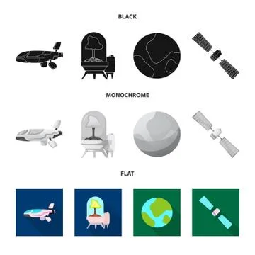 Vector illustration of mars and space icon. Collection of mars and planet stock Stock Illustration