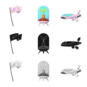 Vector illustration of mars and space icon. Collection of mars and planet stock Stock Illustration