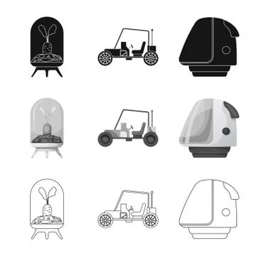 Vector illustration of mars and space symbol. Set of mars and planet stock Stock Illustration