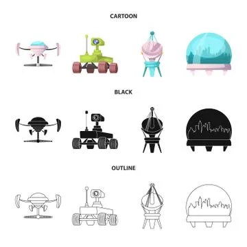 Vector illustration of mars and space icon. Set of mars and planet stock vector Stock Illustration