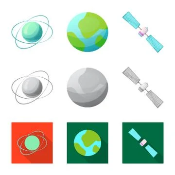 Vector illustration of mars and space icon. Set of mars and planet vector icon Stock Illustration