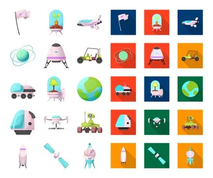 Vector illustration of mars and space icon. Set of mars and planet vector icon Stock Illustration