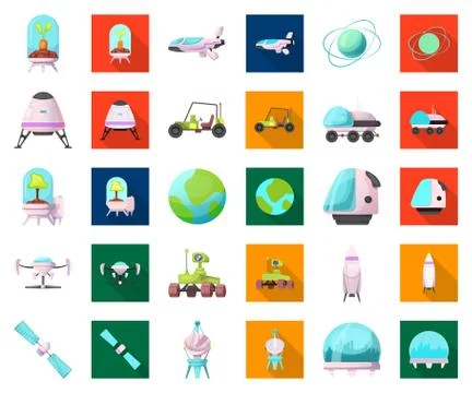 Vector illustration of mars and space icon. Set of mars and planet vector icon Stock Illustration