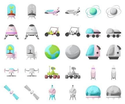 Vector illustration of mars and space icon. Set of mars and planet vector icon Stock Illustration