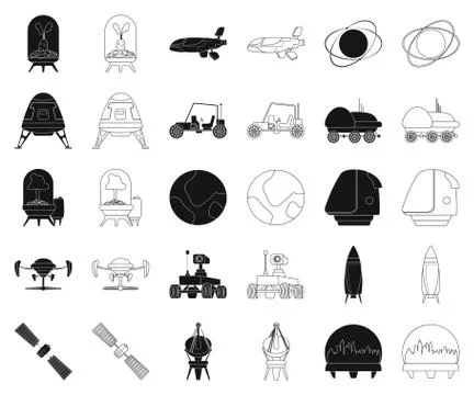 Vector illustration of mars and space icon. Set of mars and planet vector icon Stock Illustration