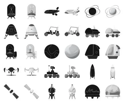 Vector illustration of mars and space icon. Set of mars and planet vector icon Stock Illustration
