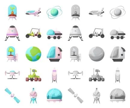 Vector illustration of mars and space icon. Set of mars and planet vector icon Stock Illustration