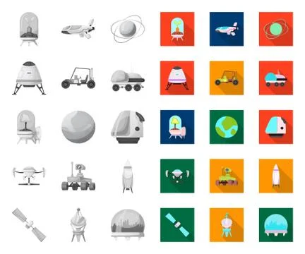 Vector illustration of mars and space icon. Set of mars and planet vector icon Stock Illustration
