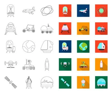 Vector illustration of mars and space icon. Set of mars and planet vector icon Stock Illustration