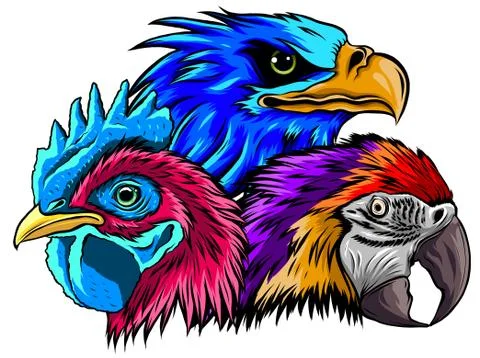 Vector illustration of mascot of rooster head Stock Illustration