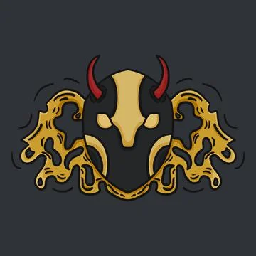 Vector illustration of mask demon Stock Illustration