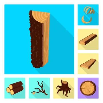 Vector illustration of material and nature logo. Set of material and raw vector Stock Illustration