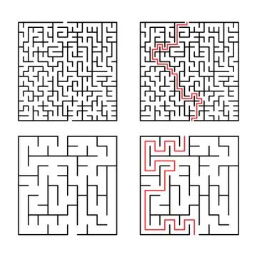 Vector illustration of maze / labyrinth. Isolated on white background. Stock Illustration
