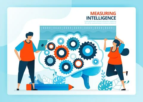 Vector illustration for measure and develop intelligence of education. Human  Illustrazione stock