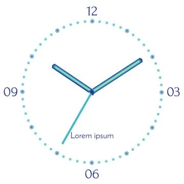Vector illustration of mechanical blue clock Stock Illustration