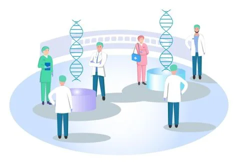 Vector illustration of a medical laboratory and doctors Stock Illustration