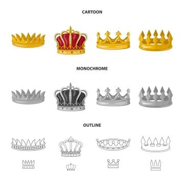 Vector illustration of medieval and nobility sign. Collection of medieval and Stock Illustration
