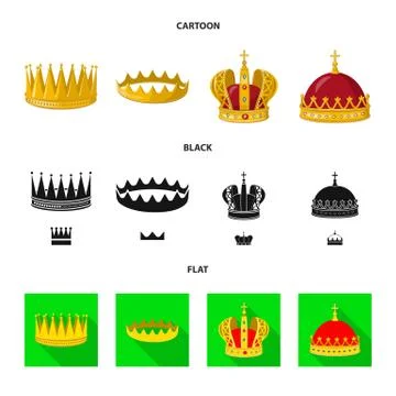 Vector illustration of medieval and nobility sign. Collection of medieval and Stock Illustration
