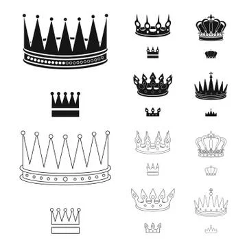 Vector illustration of medieval and nobility logo. Collection of medieval and Stock Illustration