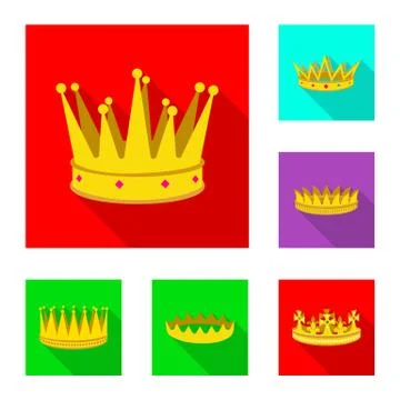 Vector illustration of medieval and nobility sign. Set of medieval and monarchy Stock Illustration