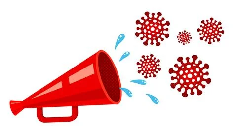 Vector illustration of a megaphone is coughing. Vector illustration of retr.. Stock Illustration